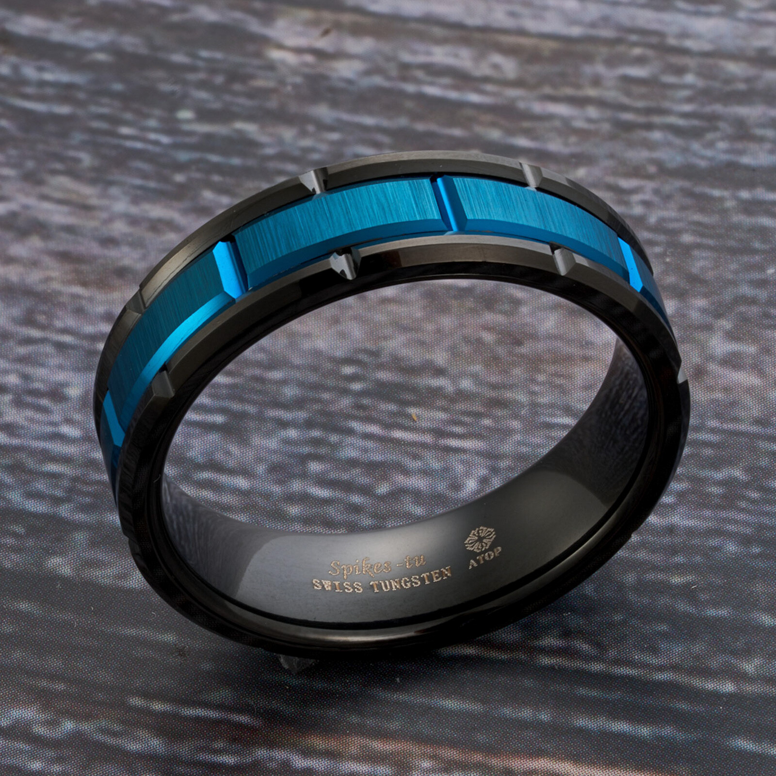 ATOP Classic Mens 8mm Rose Gold/Black/Blue/Sliver Tungsten Wedding Band Ring