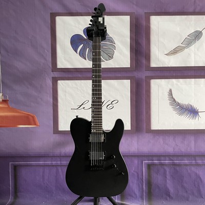 Factory Matte Black TL Electric Guitar Basswood Body Maple Neck HH Pickup 24Fret