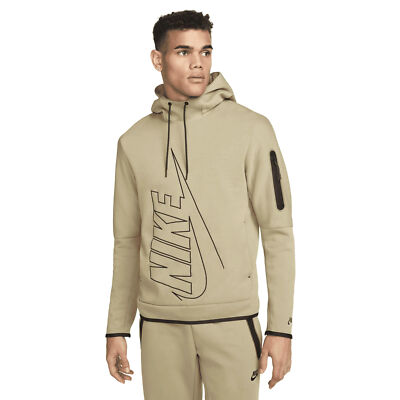 Мужская худи Nike Sportswear Khaki Graphic Tech Fleece Pullover (DX0577 247)