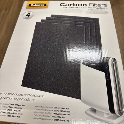 Fellowes AeraMax, Carbon Air Purifier Filter, 4/Pack (9324201) DX55