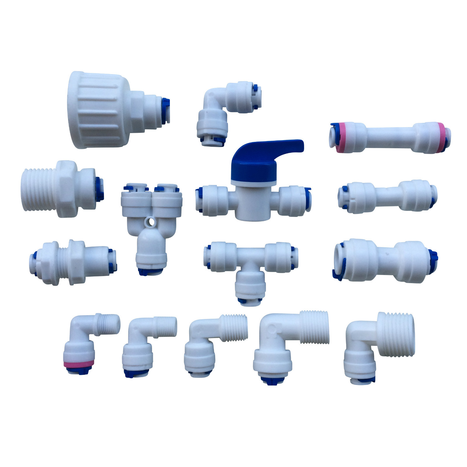 1/4" Push Fit Pipe Fittings for American Fridge and RO Unit Elbow, Tee