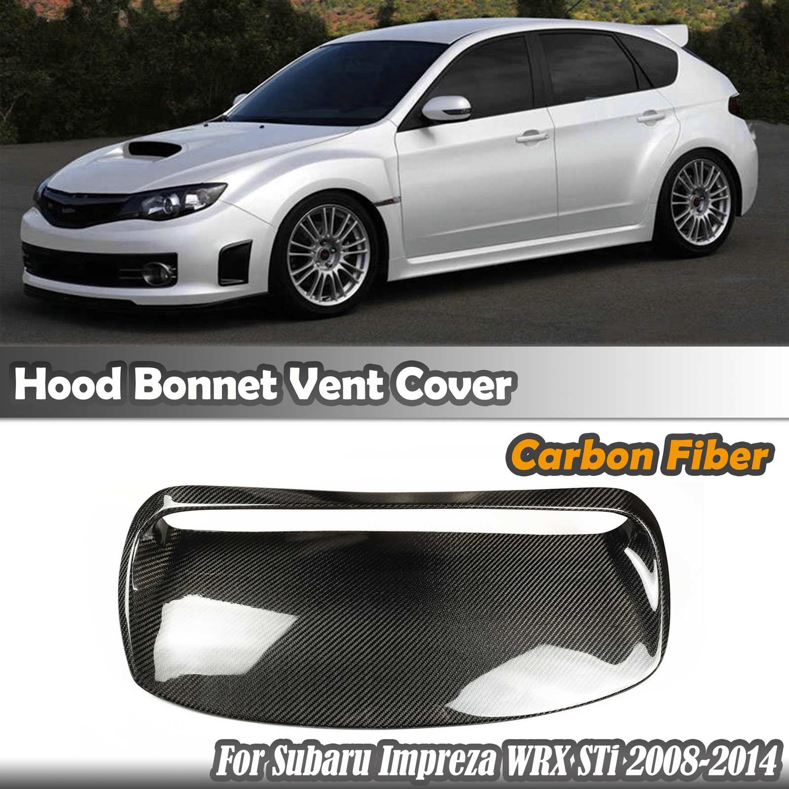 Car Carbon Fiber Hood Bonnet Vent Scoop For Subaru Impreza