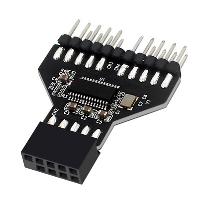 Mainboard USB2.0 9Pin Header Splitter 1 To 2 Extension Cable Adapter USB HUB