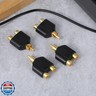 Psyqtsuary 4Pcs RCA Y Splitter Plug Adapter, 1 Male to 2 Female RCA Splitters AV Audio Splitter Y Adapter for Audio Video AV TV Cable Convert (Black)