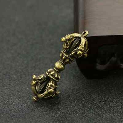Vintage Style Solid Brass Copper Mini Tibetan Five-branch Vajra Pendant