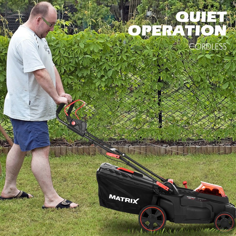 Cordless Electric Lawn Mower 40V Self Propelled Push Car w/2 Battery  16'' USA