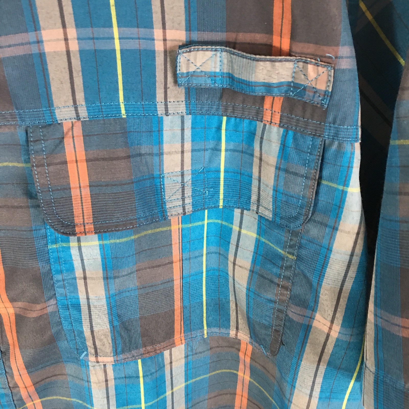 Big Sky Outfitters Blue Coral Short Sleeve Mens Vented Fishing Shirt XL EUC (Y89