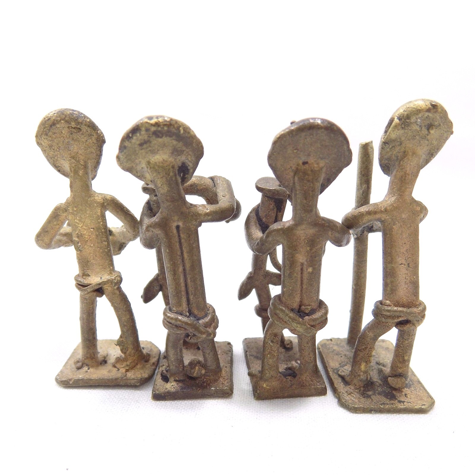 Tribal Figures African Ashanti Bronze Brass Figurines Gold Weight Lot Of 7