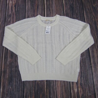 Marine Layer NEW NWT Womens XS White Ashton Pointelle Sweater