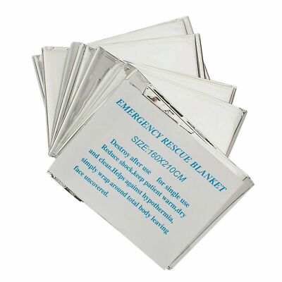 Emergency Mylar Thermal Blanket, Foil Rescue Survival Blanket - SILVER