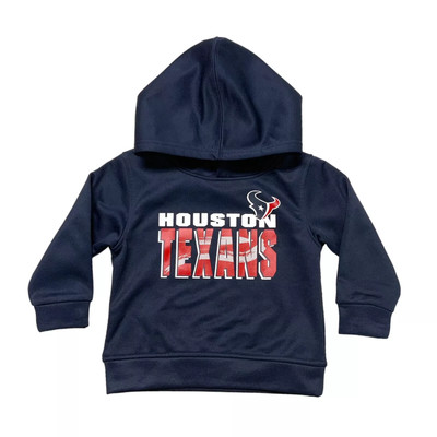 NFL Houston Texans Toddler Boys Poly Fleece Hooded Sweatshirt in Navy, 2T