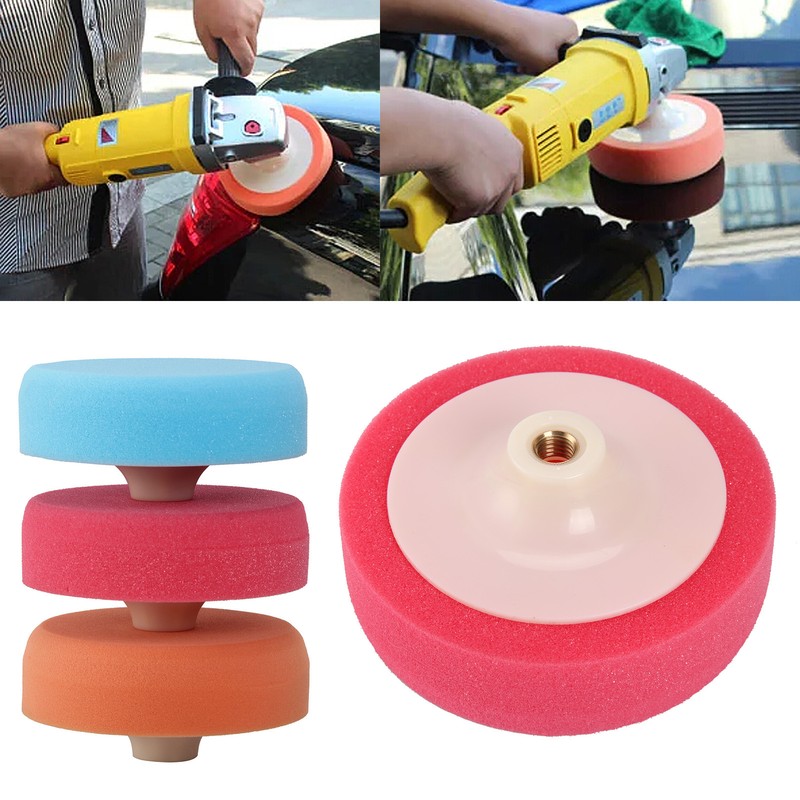 3 X Polishing Sponge Heads 150MM Car Buffing Valeting Soft Mop Pads M14