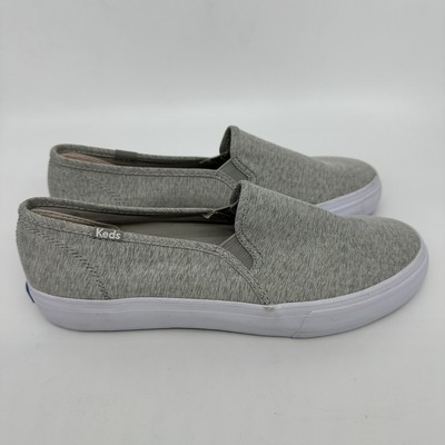 KEDS Women's Shoe Size 7.5 Gray Double Decker Canvas Slip On Sneakers New