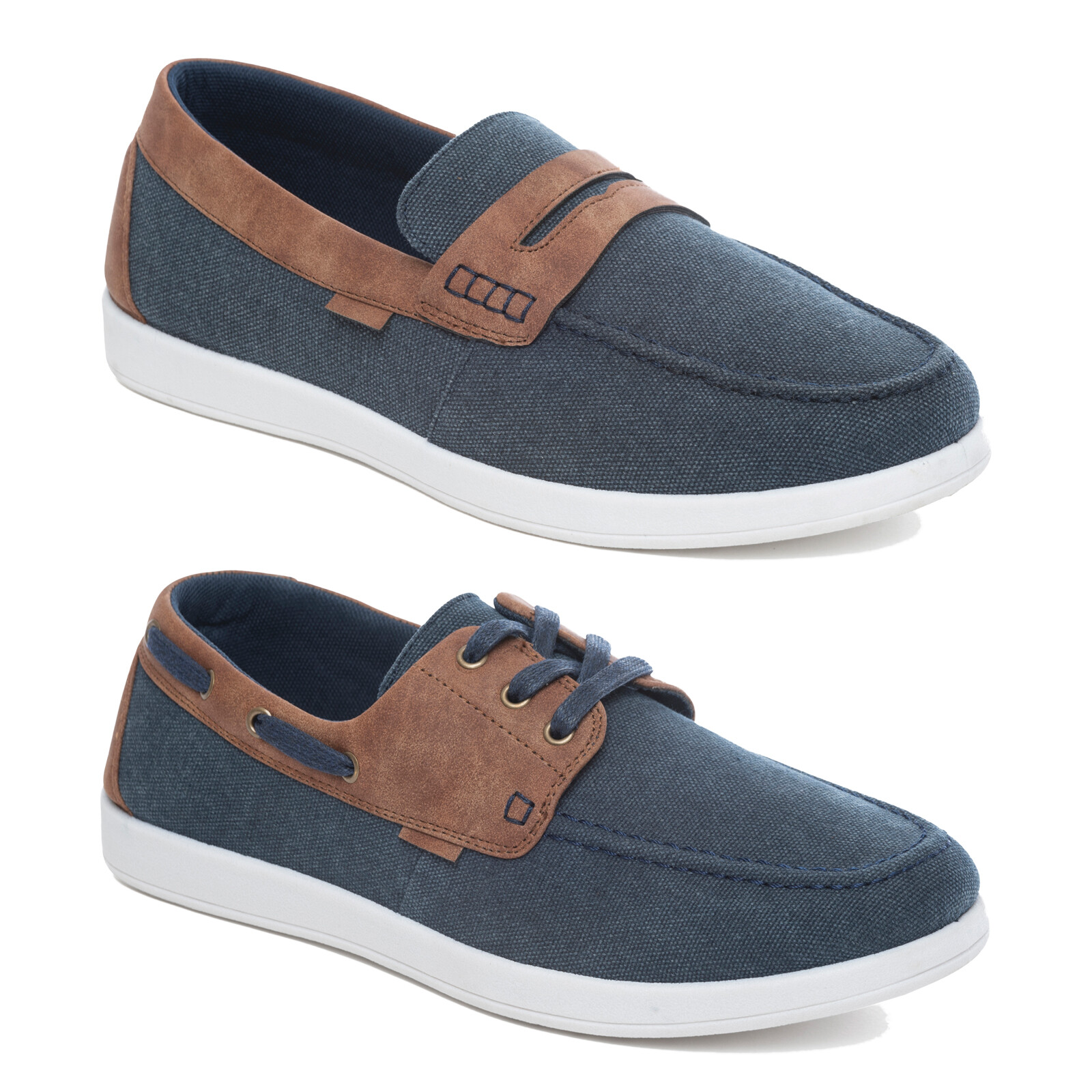 mens canvas slip on deck shoes