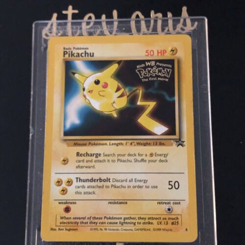PIKACHU Promo Card #4 Kid's WB Presents The First Movie 1999 PIKACHU Promo Card #4 Kid's WB Presents The First Movie 1999