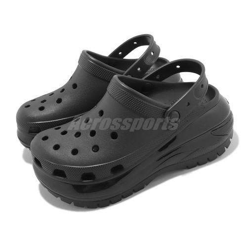 

Crocs Classic Mega Crush Clog Черные мужские сандалии на платформе унисекс SlipOn 207988-001, Черный, Classic Mega Crush Clog