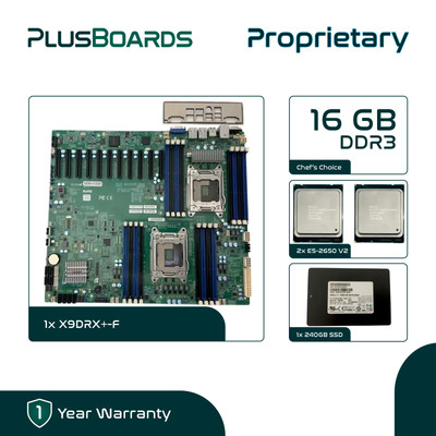 NEW Supermicro X9DRX+-F Proprietary Motherboard 2x E5-2650V2 16GB DDR3 240GB SSD