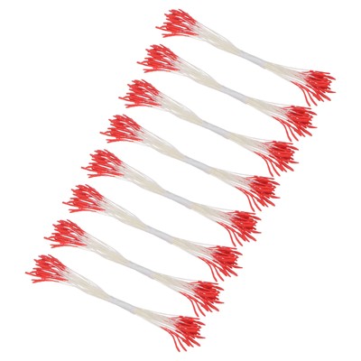 200-Pack Mini Double Heads Artificial Flower Stamen Pistil [Red]