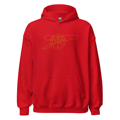 Arsenal Football Embroidered Hoodie Gunners Cannon Heavy Blend Hooded Sweatshirt