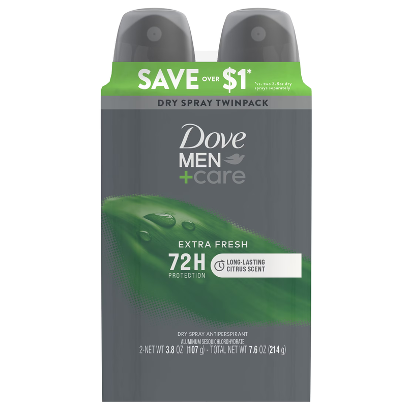 Antiperspirant Deodorant Dry Spray Twin Pack, Citrus, 3.8 Oz