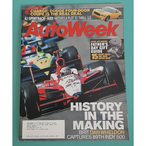 AUTO WEEK MAGAZINE June 6 2005 89th Indy Dan Wheldon Audi A3