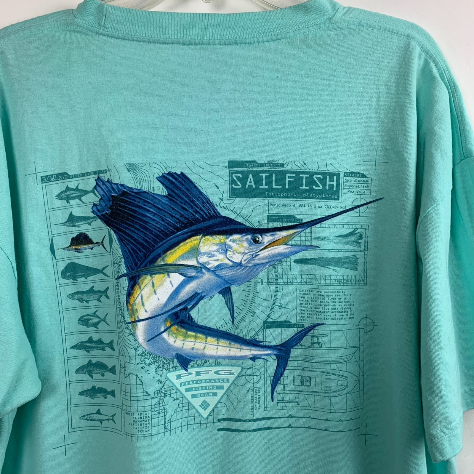 00s Columbia Saltwater Gamefish Tシャツ XXL Vintage Columbia Sportswear White Saltwater Gamefish T-Shirt