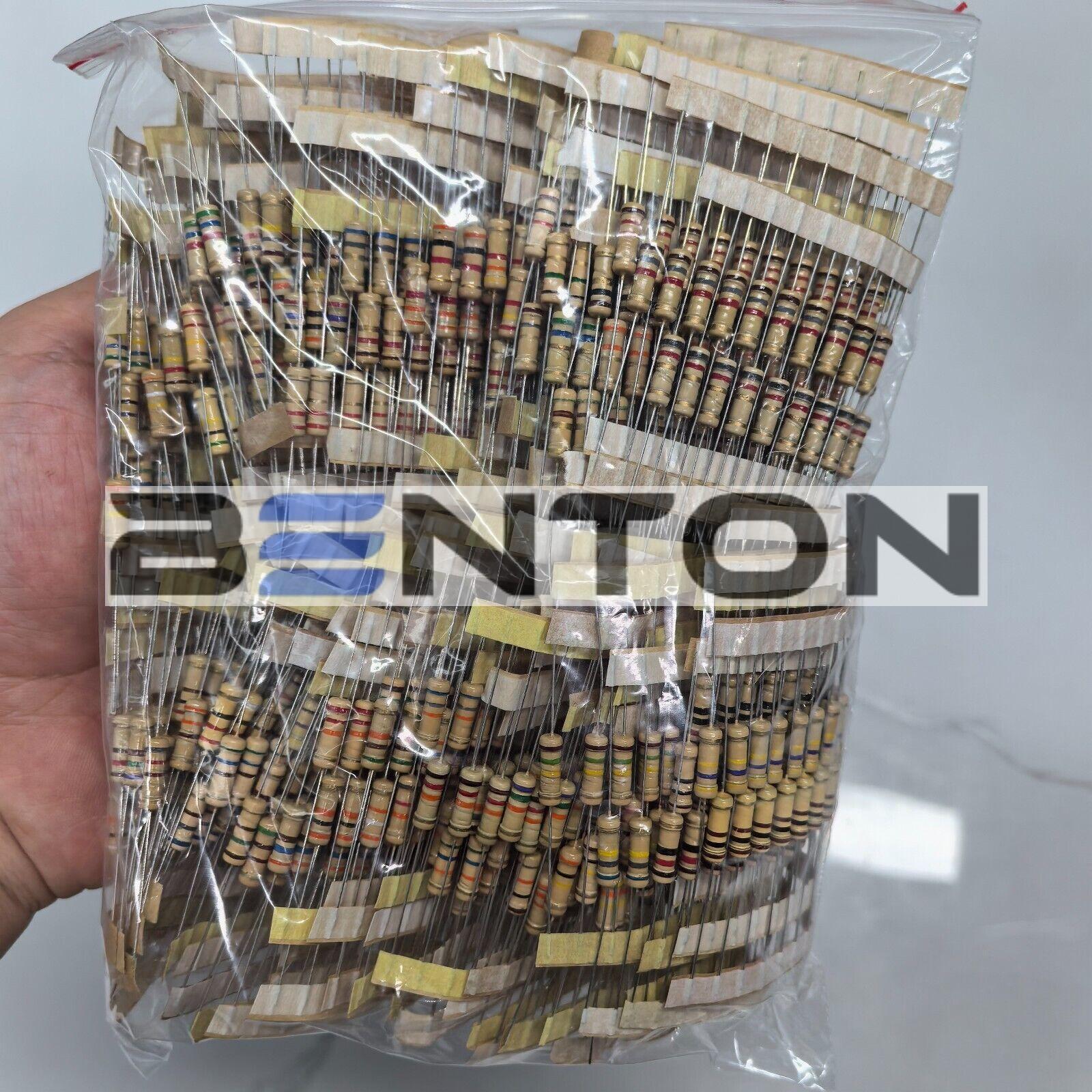 5% 1000Pcs 1W 100 Values 1Ω - 1MΩ Assorted Carbon Film Resistors Assortment Kit