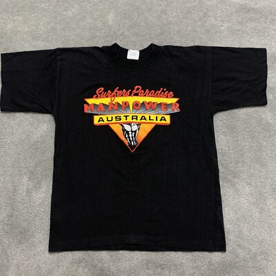 Vintage Manpower Australia Thunder From Down Under Male Performer Tee