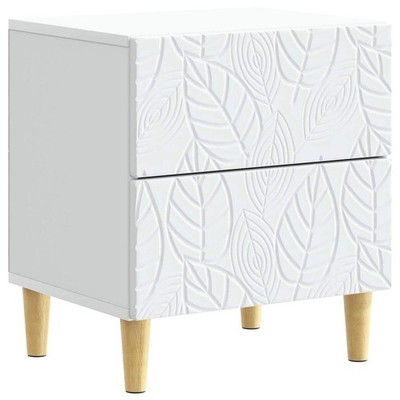 Bedside Table White 43 x 34.5 x 48 cm Engineered Wood
