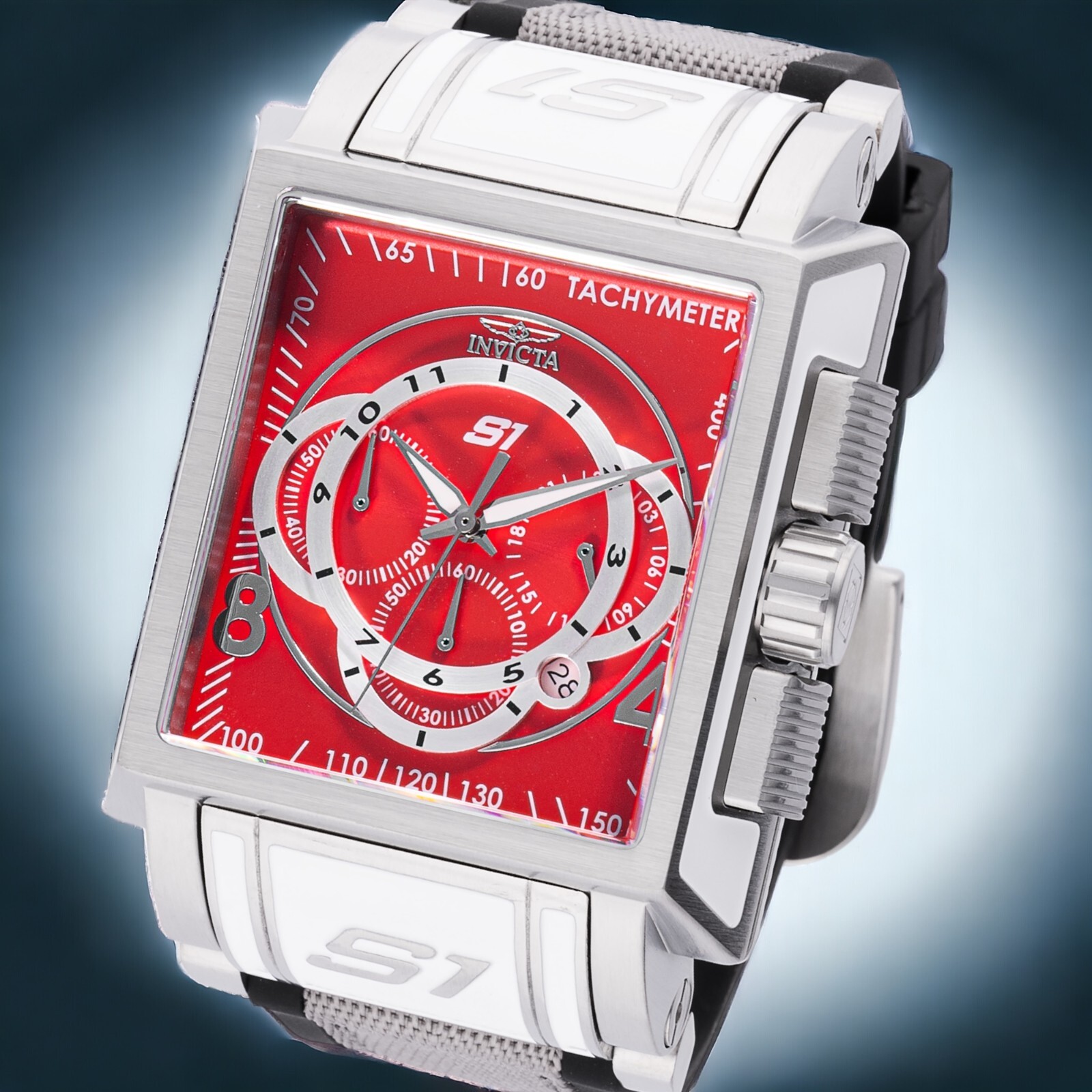 NEW Invicta S1 Rally Diablo 44mm Chronograph Red Dial Gray