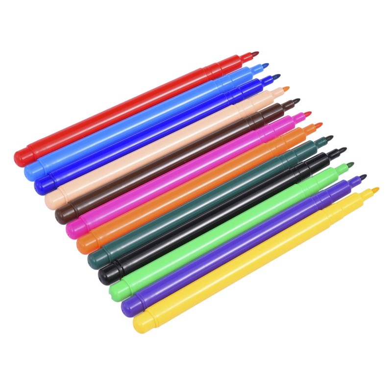 12-Color Edible Food Colour Pens,Food Coloring Marker, Writing Pens for Cake