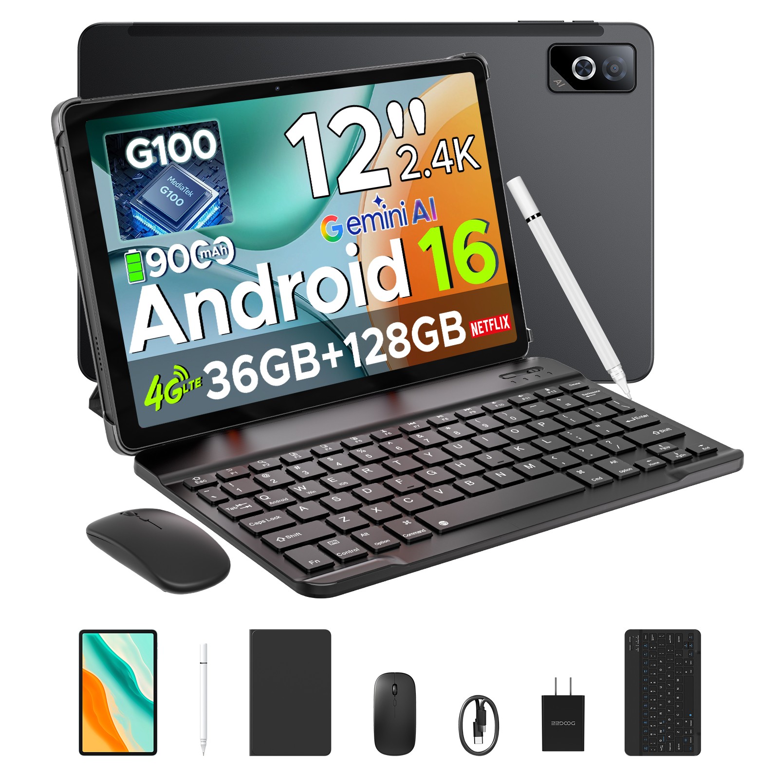 DOOGEE TabG6Pro 12Inch Tablet 2026 New Android 16 36GB+128GB
