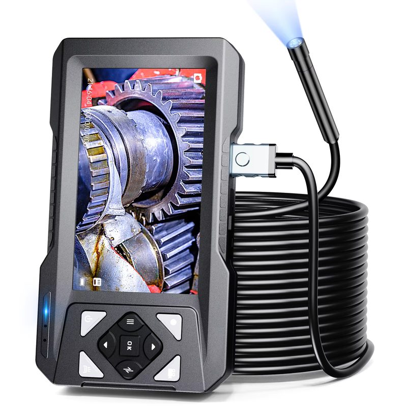 4.3'' Endoscope Camera with Light Inspection Borescope Camera 1080P HD with 8 LE