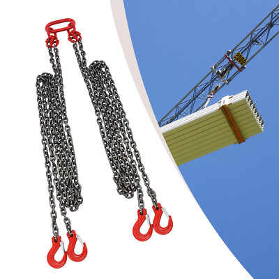 5T Chain Sling Mining Lifting Moving Link Hoisting Crane Self-locking Hook 10FT