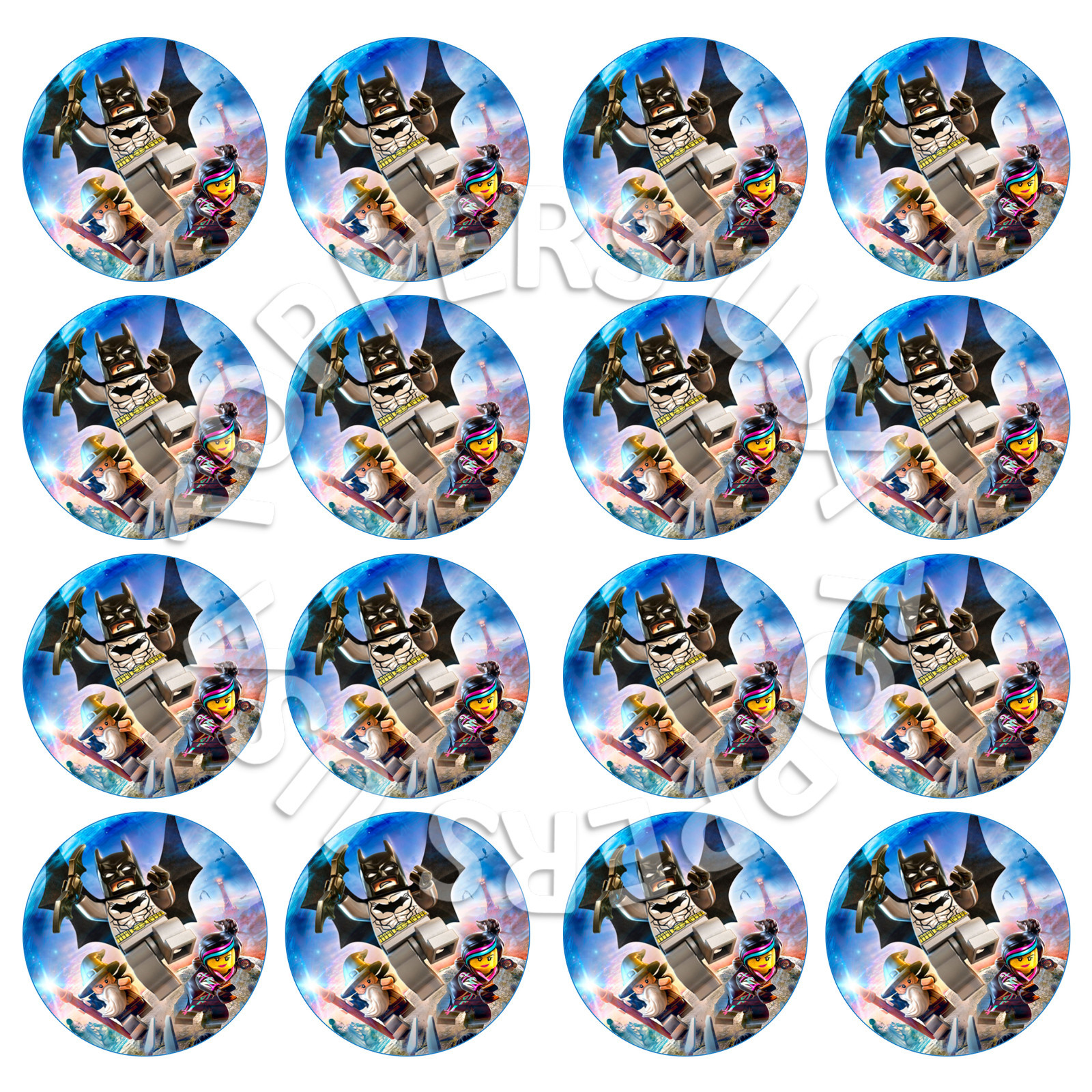 Wafer Paper 4cm 16x Edible Lego Dimension Birthday Cupcake Toppers