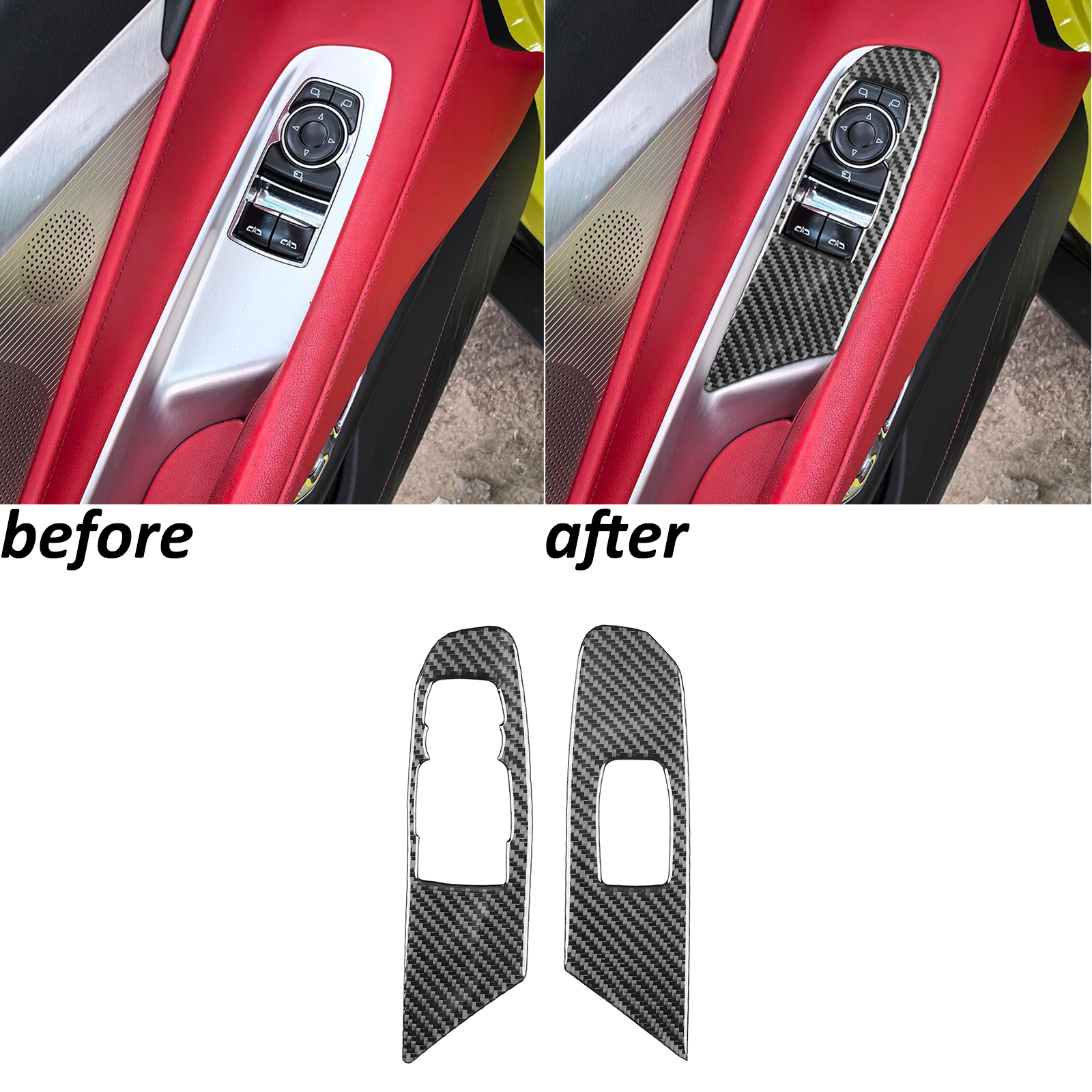 For Hyundai Veloster JS Carbon Fiber Style Window Lift Switch Panel