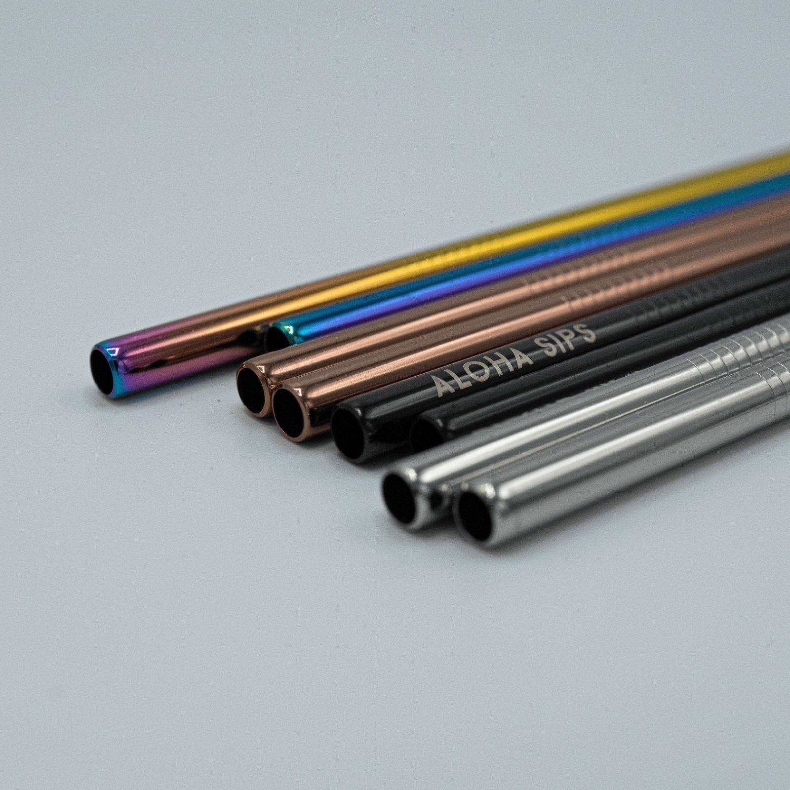 Stainless Steel Metal Straws Reusable Eco-Friendly Set - 4 Pack