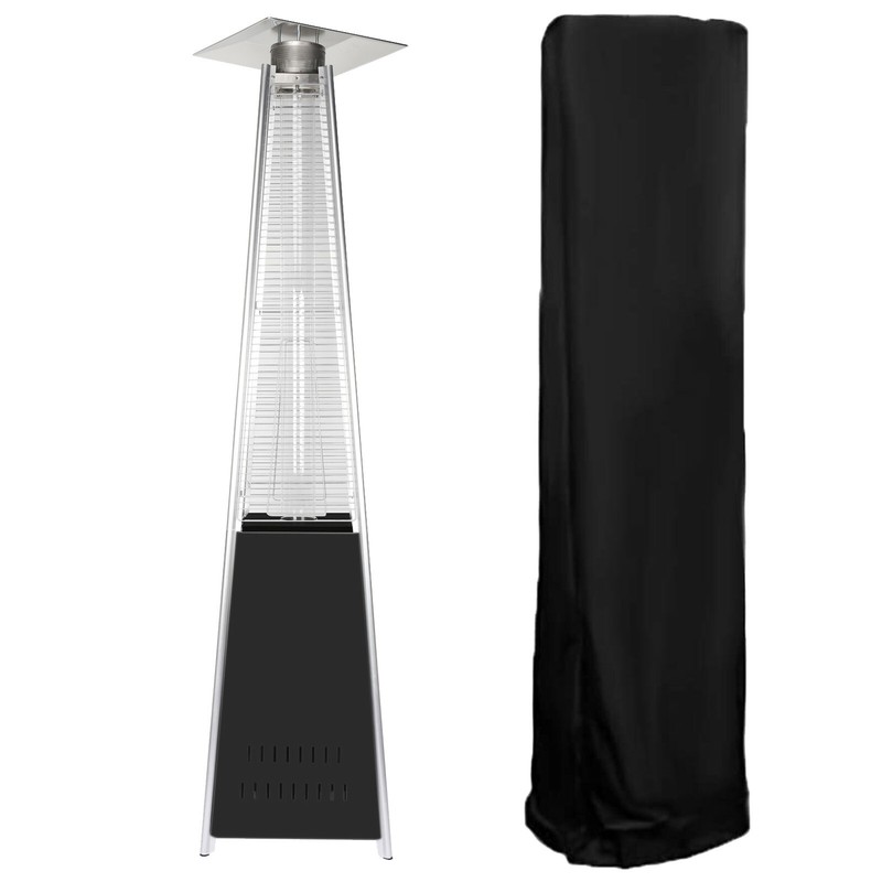 Patio Heater 42,000 BTU Pyrami-d Flame Outdoor Heater Propane Heater With Wheels