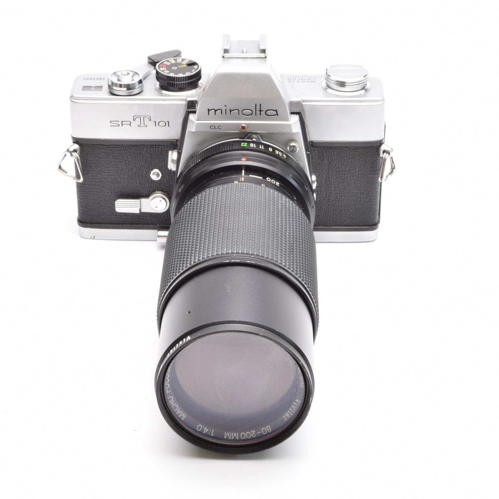 完動品　MINOLTA SRT101 Minolta SRT 101 SLR Camera with Vivitar 80-200mm f/4 Lens c