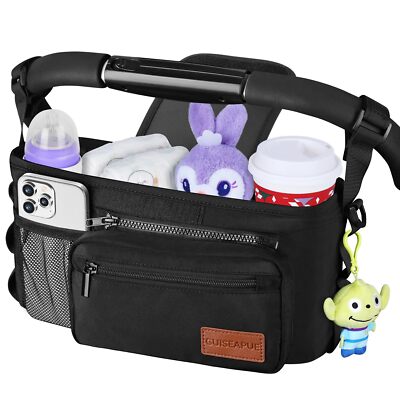Stroller Organizer Bag with Cups Bottles Holders Fit Most Strollers