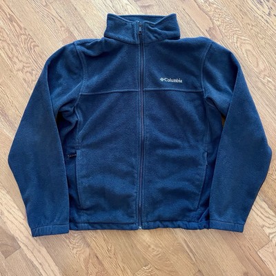 Columbia Mens Fleece Jacket Black Large Zip Pockets Granite Mountain XM1247 EUC