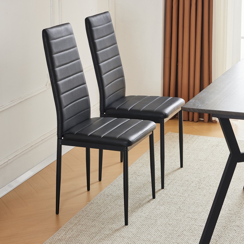 5 PC Dining Set / Wood Top Table / 4