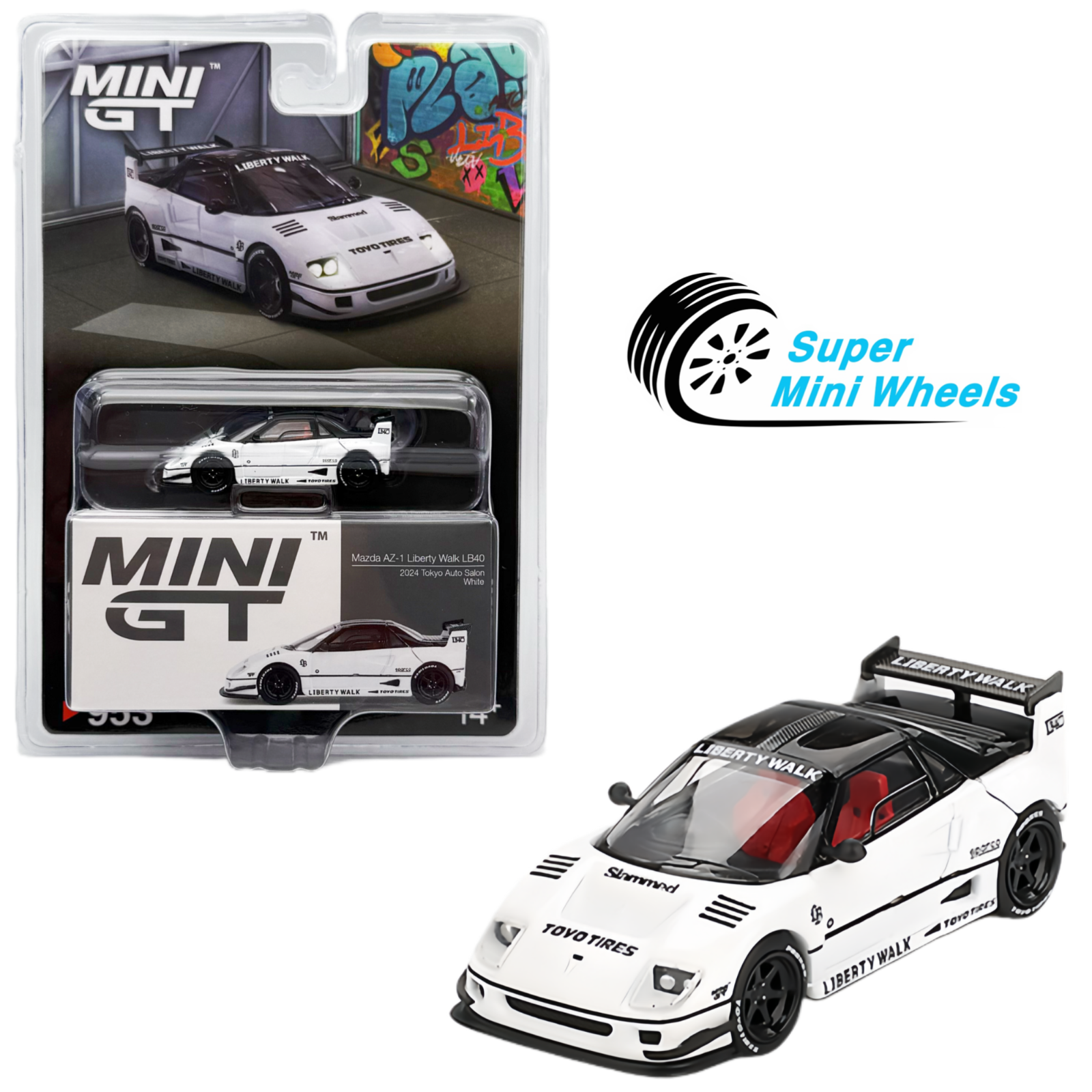 ミニカー MINIGT 1/64 Mazda AZ-1 Liberty Walk LB40 Mini GT 1:64 Mazda AZ-1 Liberty Walk LB40 White 2024 Tokyo