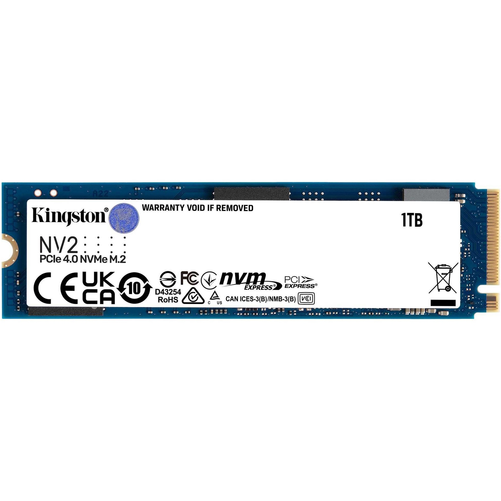 Kingston NV2 1TB Solid State Drive, PCIe 4.0 NVMe, M.2