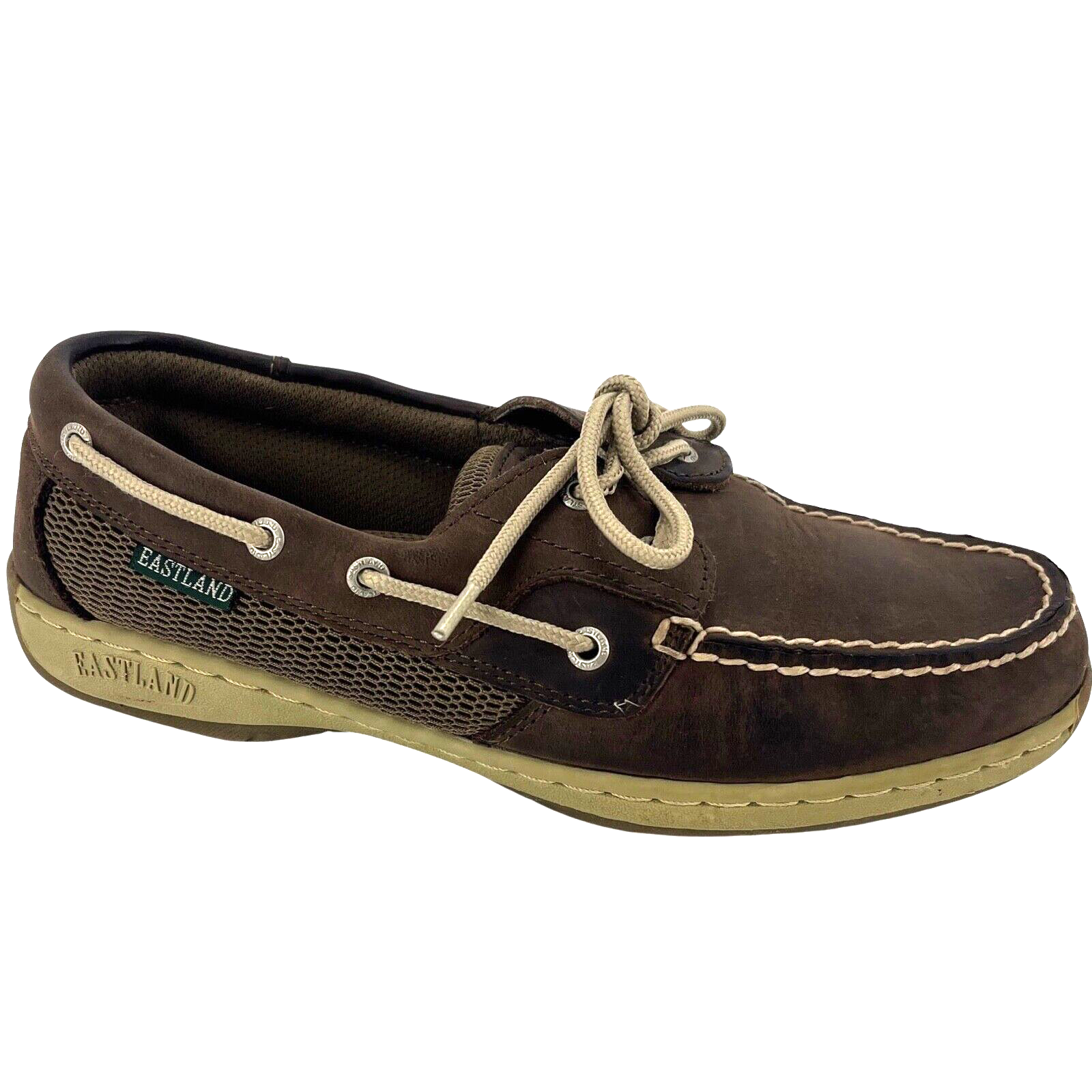 Women's Eastland Solstice Brown Leather Boat Shoes size 7.5M | eBay UK