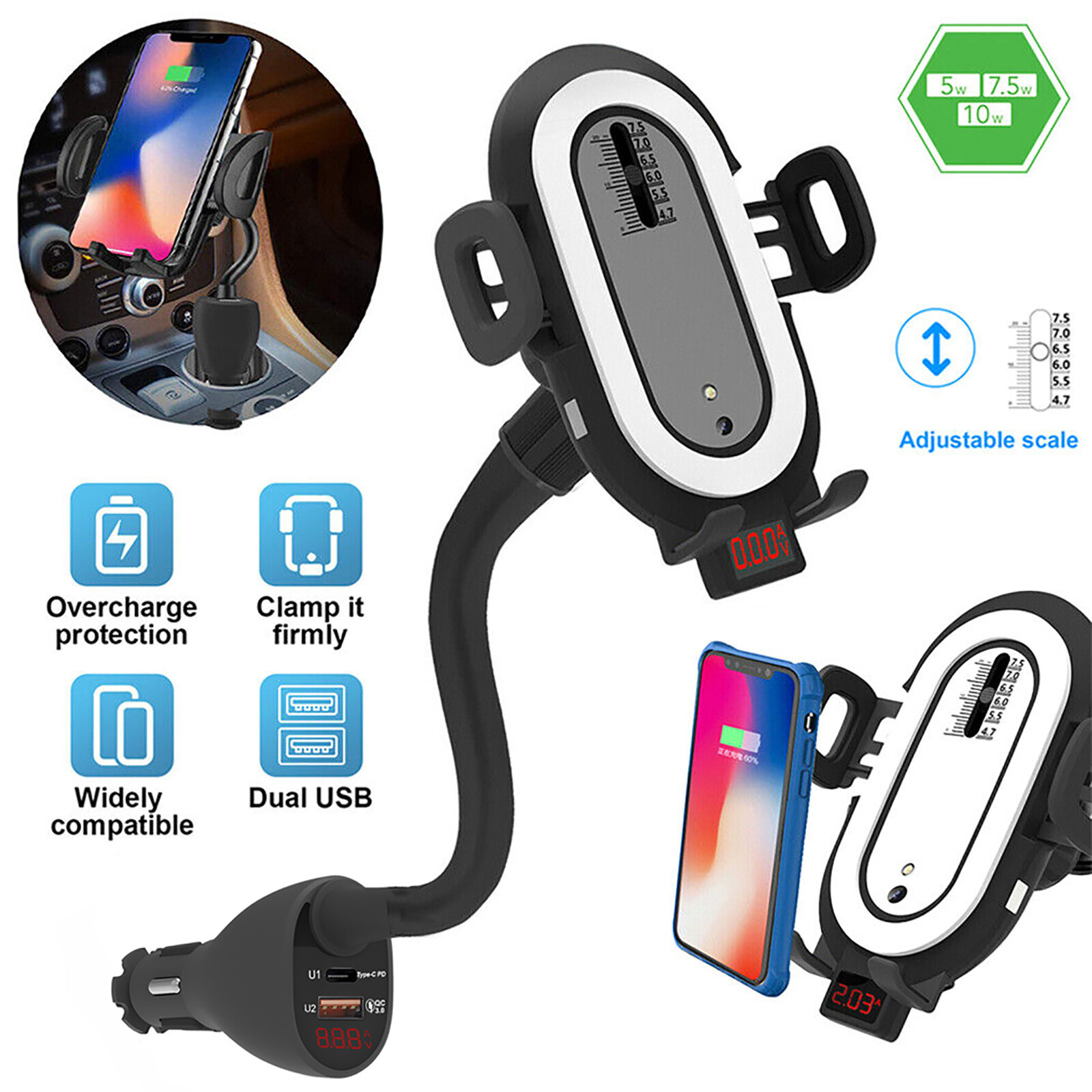 Wireless Car Charging Charger Mount Phone Holder Universal