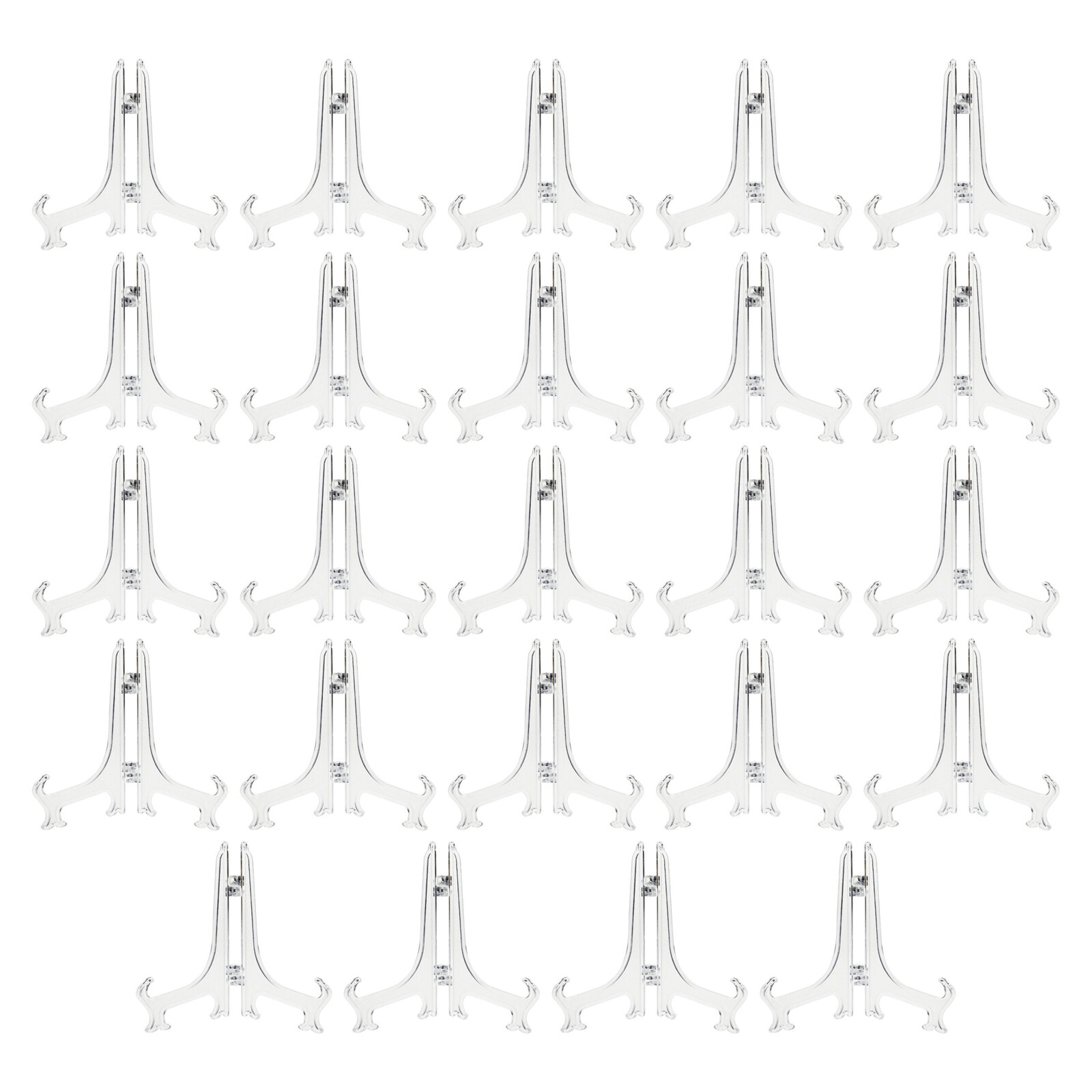 24 Pack Small Plastic Easel for Display, Plate Holders for Photo Dishes, 5.3 In