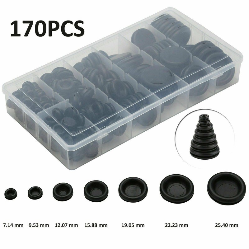 170 Sortiment Kappe Set Blindstopfen Gummistopfen Gummi Dicht KarosserieStopfen