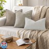 decorUhome Chenille Throw Pillow Covers 20x20 Set of 2, Thick Textured Slubby Neutral Decorative Pillow Covers with Elegant Design for Couch, Sofa, Living Room, Light Brown