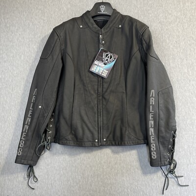 NWT Arlen Ness Women s Kayenta Black Leather Jacket Size XL Motorcycle Biker